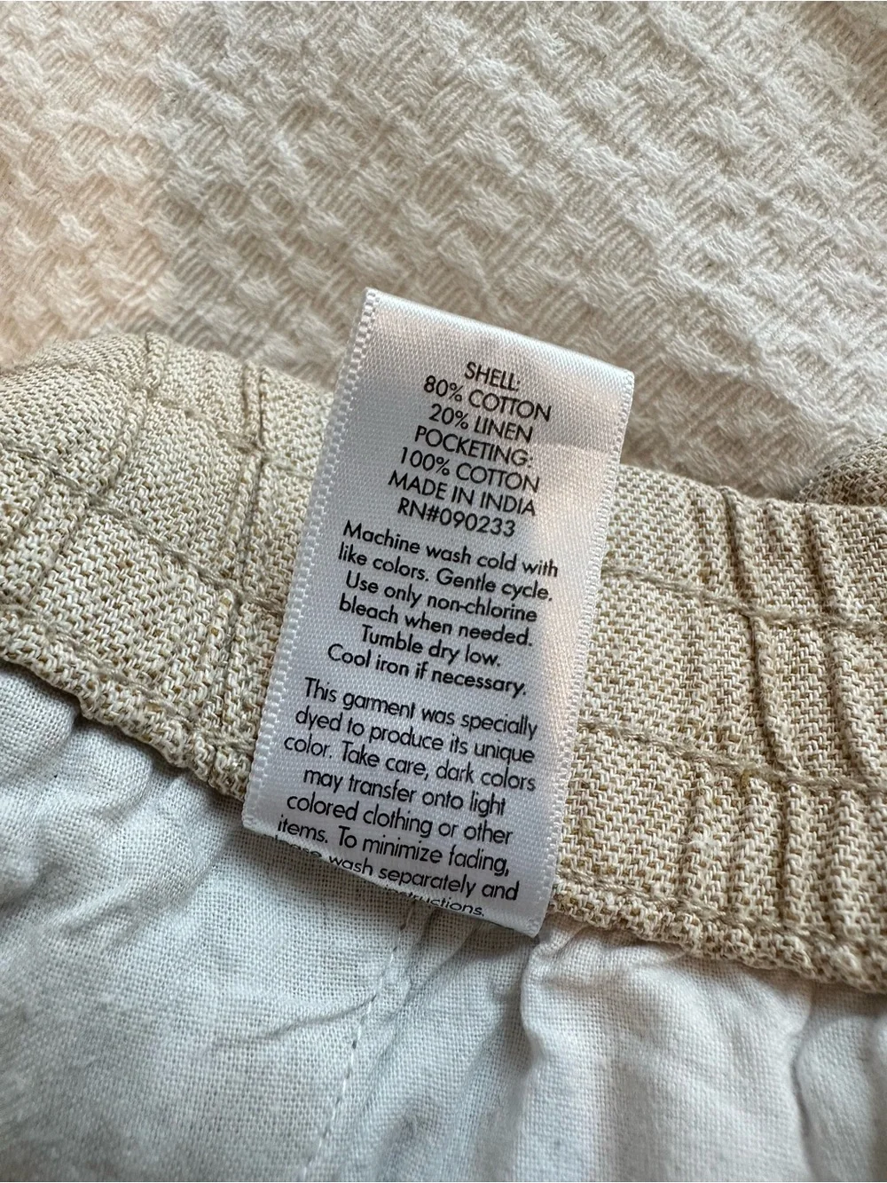 Men's Casual Drawstring Linen-Blend Pants in Beige